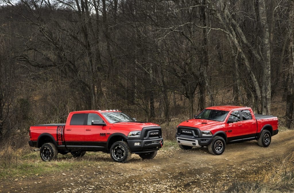 2017 Ram Power Wagon Crew Cab 4x4 (left) and 2017 Ram Rebel Crew