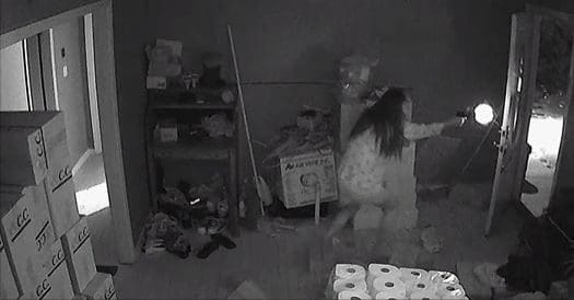 Armed Woman Firing at Fleeing Thugs