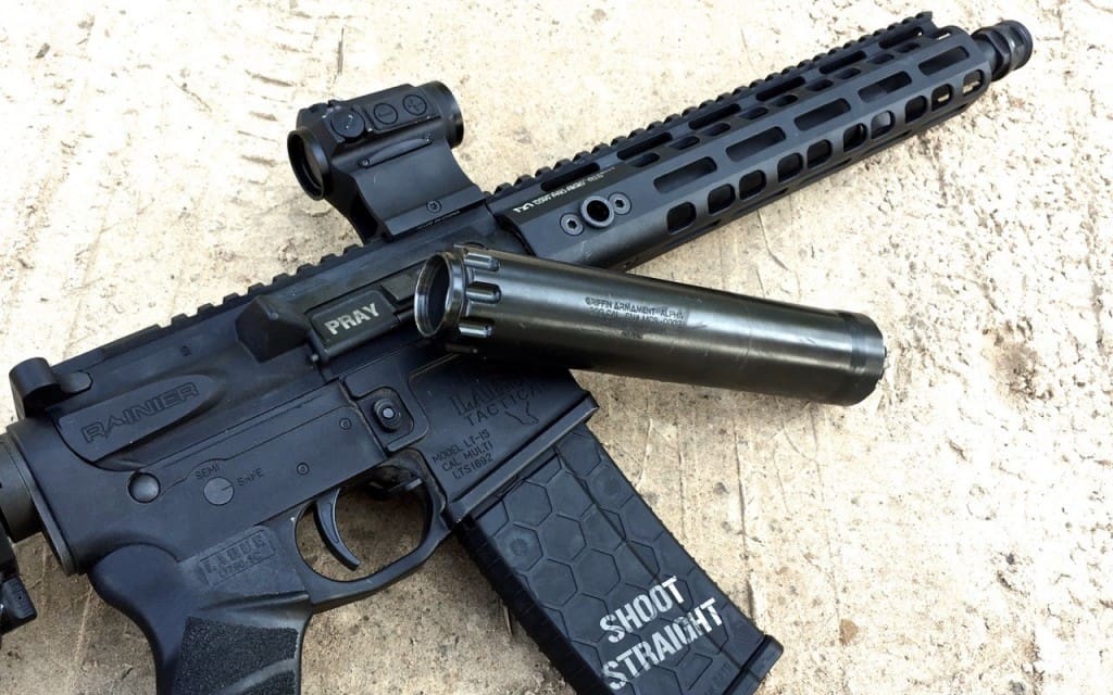 The Griffin Alpha Suppressor on a 5.56 SBR