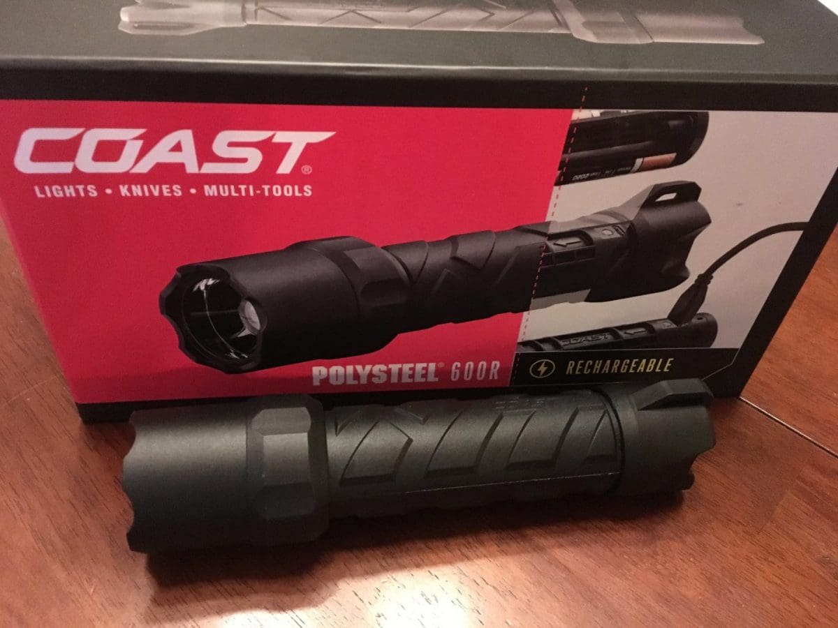 coast polysteel 600r rechargeable flashlight Torch Coasts PS600 HGB flashlight features rugged storm Coast Polysteel 600R 530 Lumen