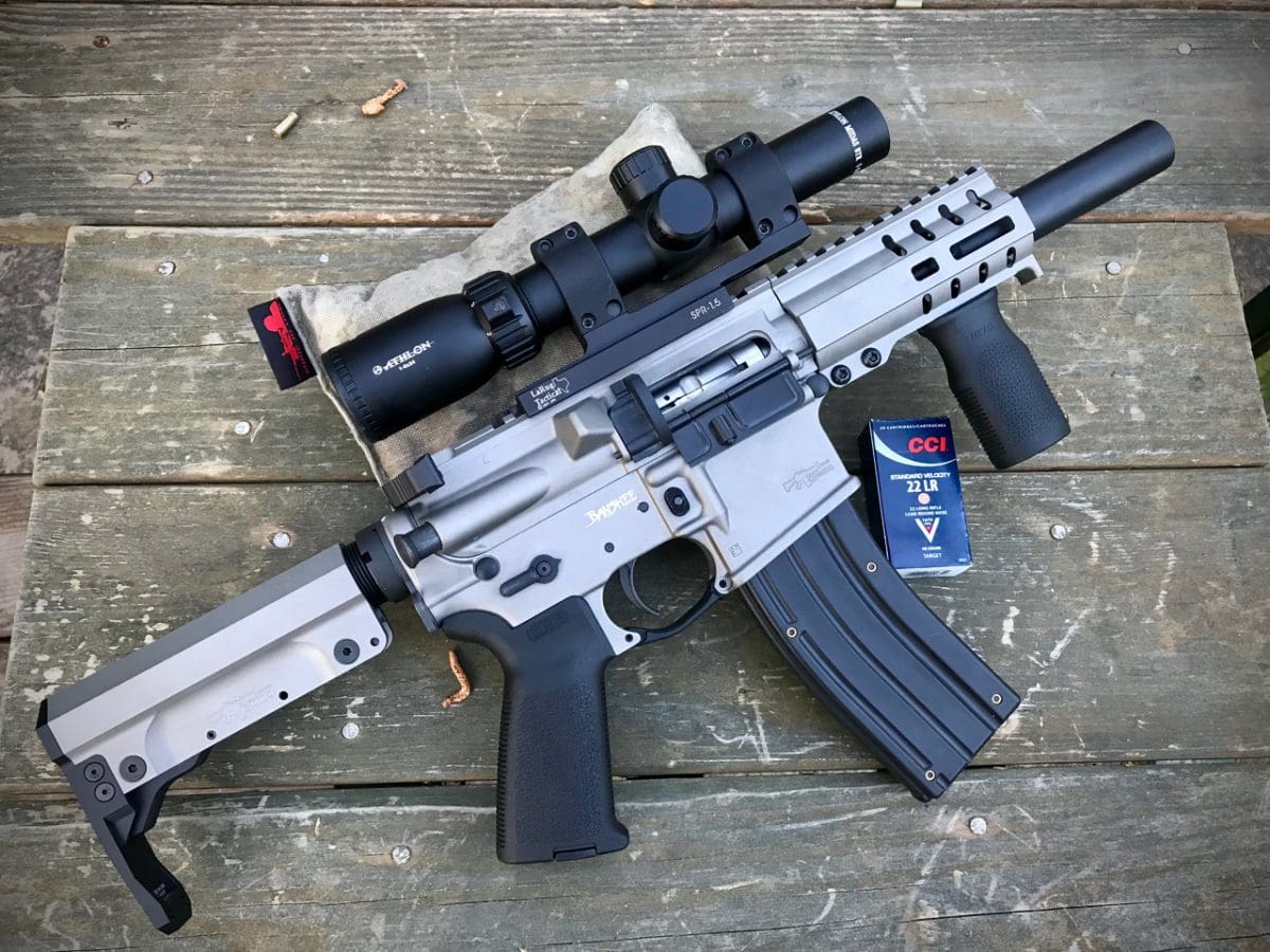The CMMG DefCan 22 is right at home on the Banshee SBR