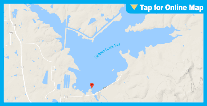 Gibbons Creek: Dam Rocky Point