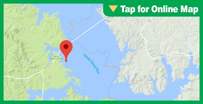 Lake Toledo Bend HOTSPOT: Pendleton Bridge Area and South