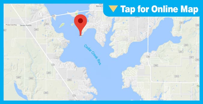 Cedar Creek Lake HOTSPOT: Main Lake Humps