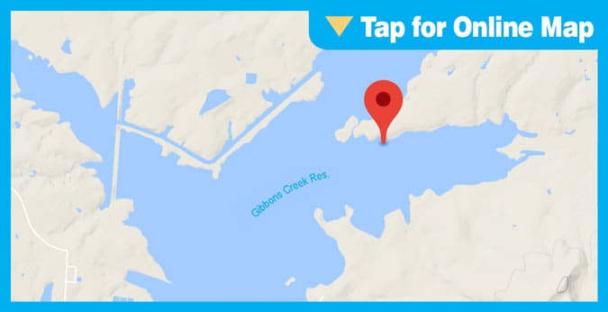 Gibbons Creek Reservoir HOTSPOT: Eagle Point, South Side