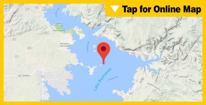 Lake Buchanan HOTSPOT: Mid-Lake to Dam Area