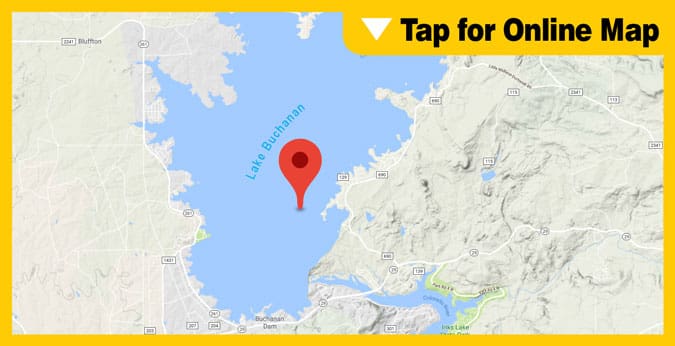 Lake Buchanan HOTSPOT: Mid-Lake to Dam Area
