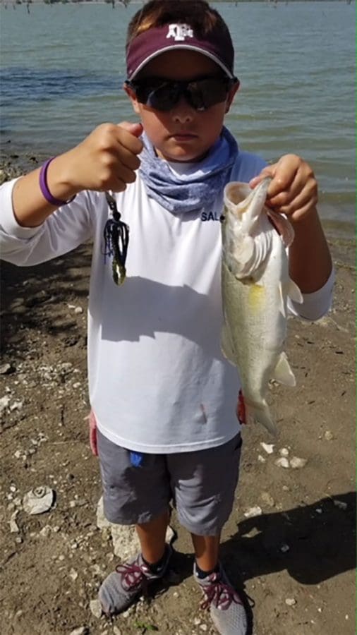 Jayden Potter caught this bass while fishing on Lake Lavon.