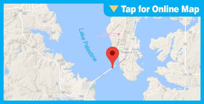 Lake Palestine HOTSPOT: Main Lake Bridges and Brush Piles