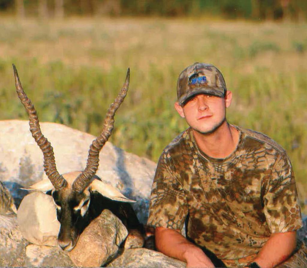 Jordan Kelton bagged this blackbuck antelope while hunting in Real County with Thompson Temple Hunts.