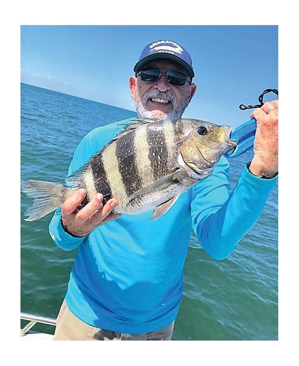 Wes Pyfer of Irving caught this nice sheepshead and several others while free lining live shrimp along the North Jetty near Galveston.