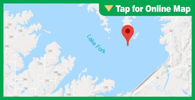 Lake Fork HOTSPOT: Woodpecker Island or Dam Area