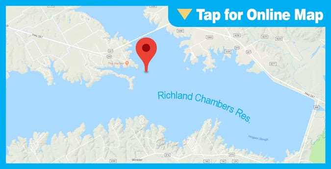 Richland Chambers Lake: Long Arm Branch Point