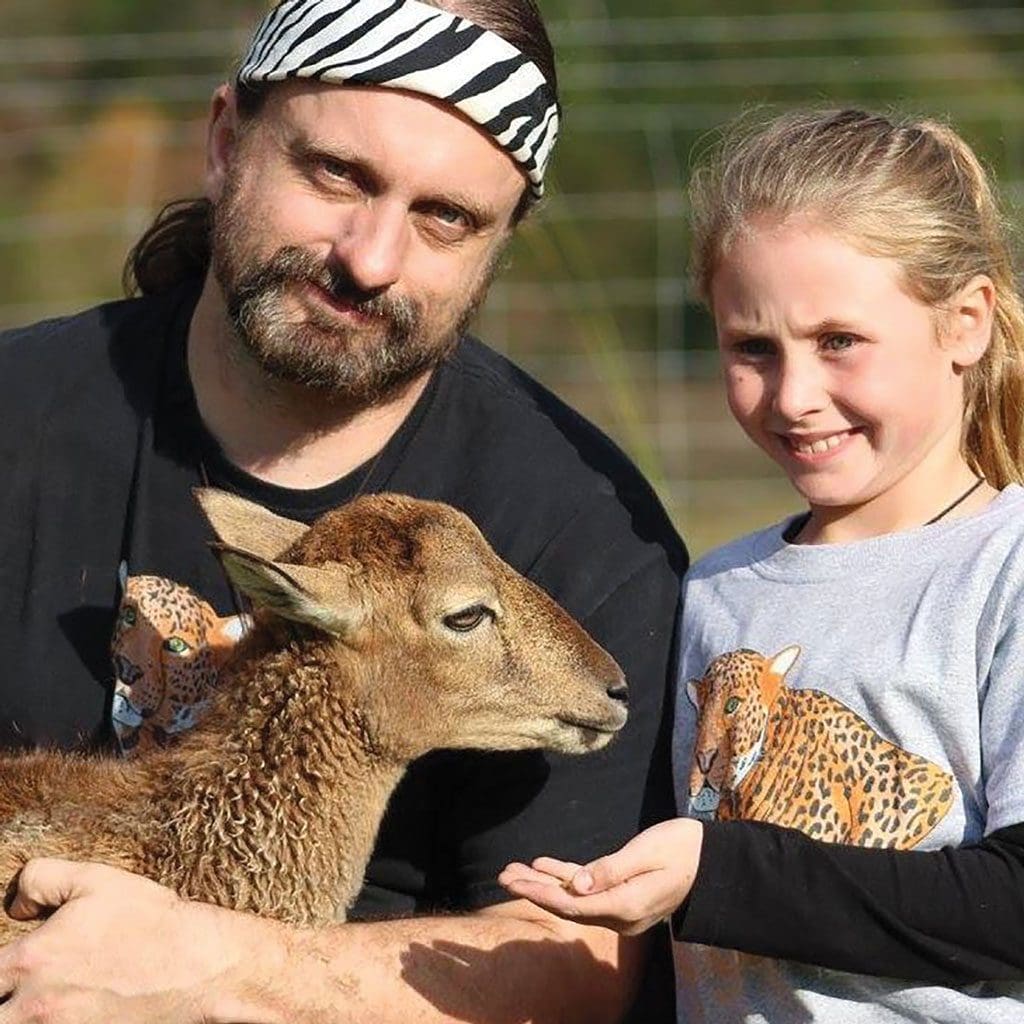 The author, sharing the widllife experience with Kassi Creamer, one of the children in his Wild Wishes program.