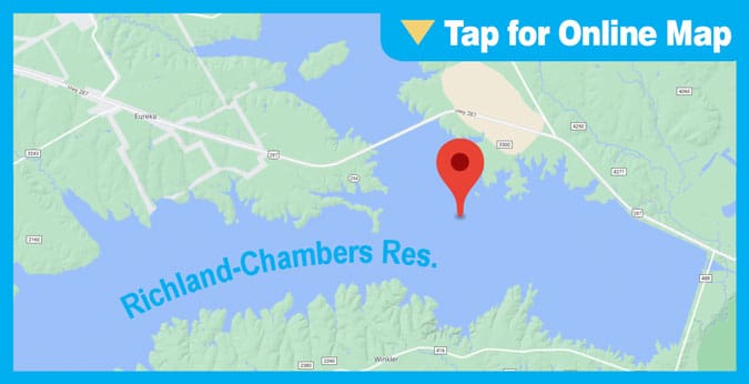 Lake Richland Chambers: Timbered Areas of Richland Creek Arm
