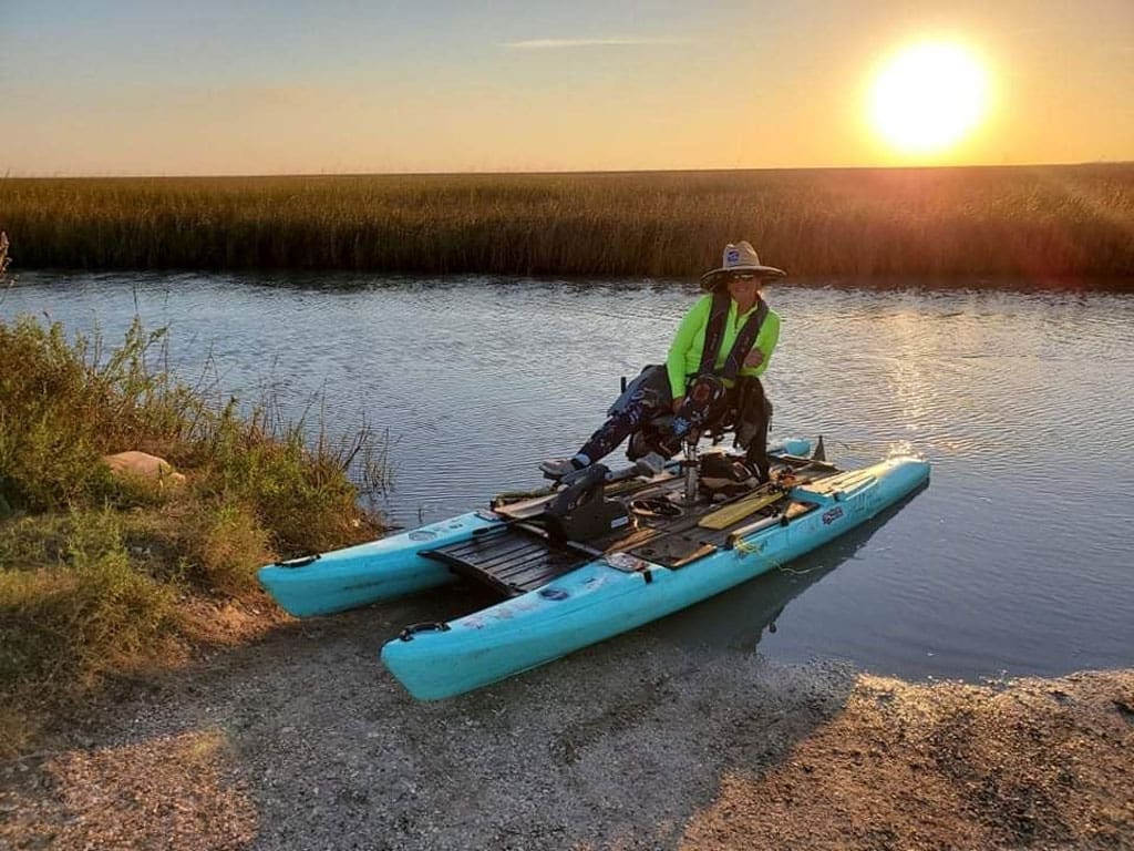 Jenn's first outdoors love is fishing from her kayak.