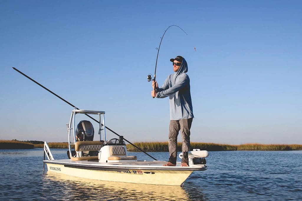 Spinning rods allow coastal anglers to throw long distances even in windy conditions which are common on the coast.