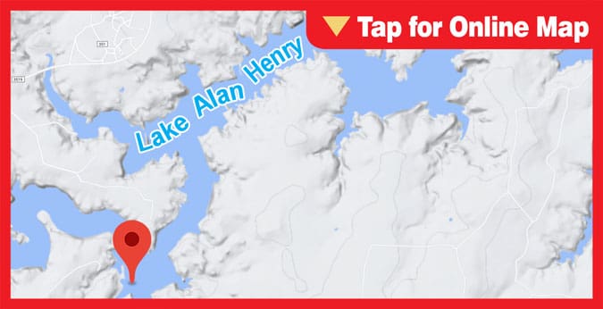 Lake Alan Henry: Mouth of Major Creeks and Dam Area
