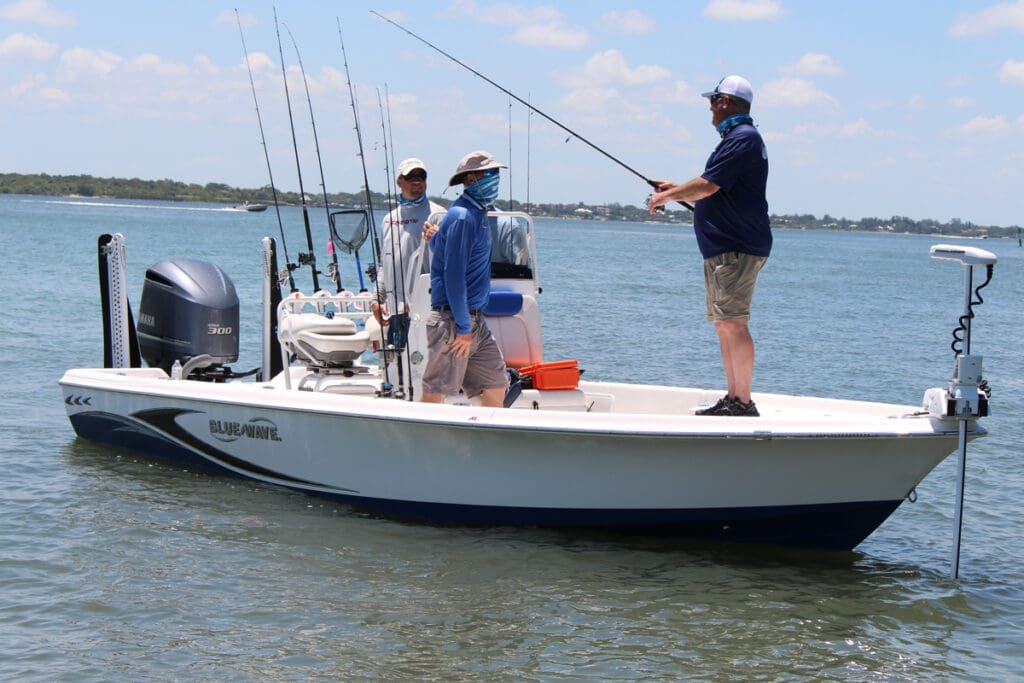boat with pole anchor