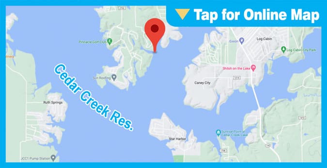 Cedar Creek Lake: Main Lake Creeks
