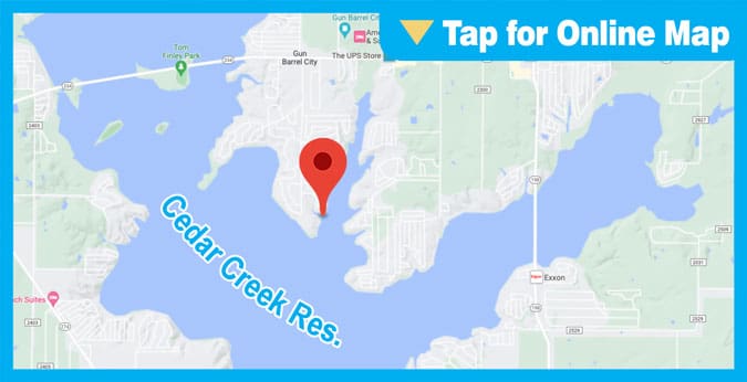 Cedar Creek Res: Docks and Secondary Points