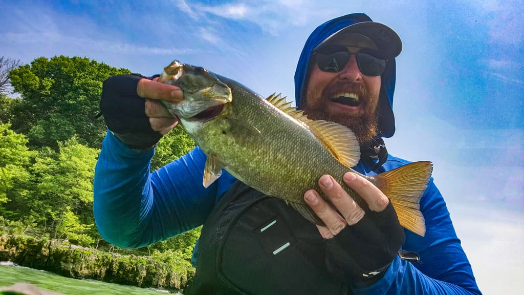 Paul Fuzinski has caught many fish from his renovated kayak, ranging from smallmouths to huge bluegills.