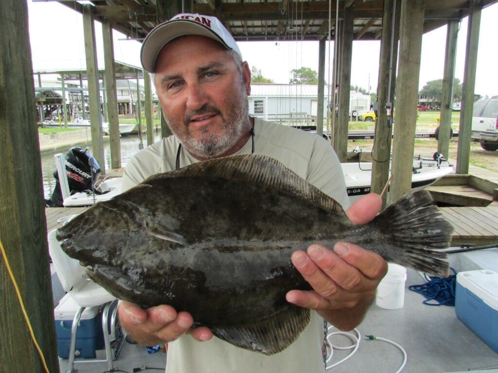 Kevin Broussard caught this unusual double brown-sided flounder on Lake Calcasieu.