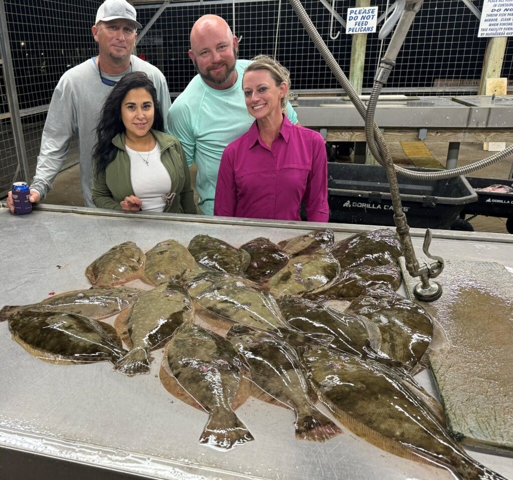 A recent flounder haul on Capt. Talasek’s Boat.