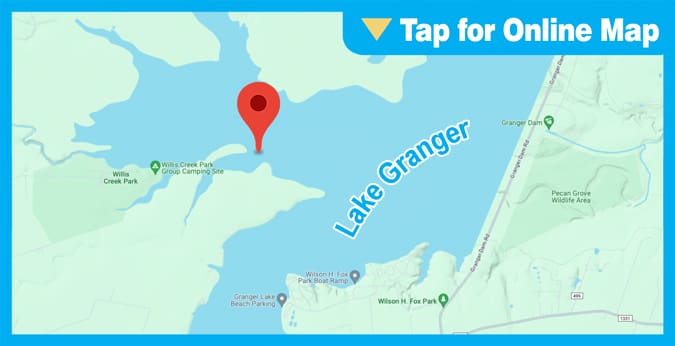 Granger Lake: Main Lake Flats and Shallow Wind Blown Banks