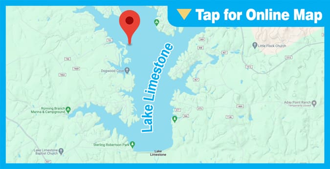 Lake Limestone: Mouth of Blains Creek