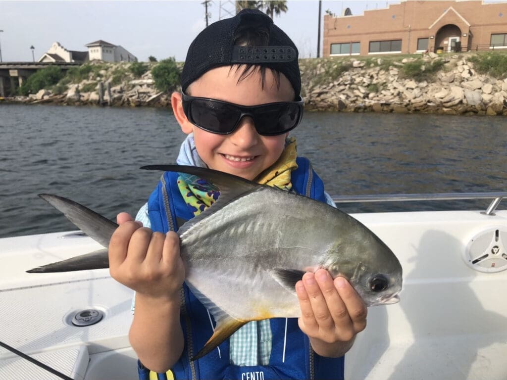 Rider Colvin caught this juvenile permit while fishing with Capt. Brian Barerra in the South Padre area. Catches like this are rare in Texas.