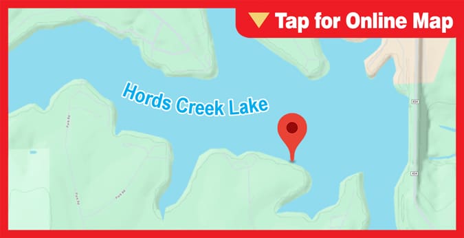 Hords Creek Reservoir: Deeper Water Near Dam