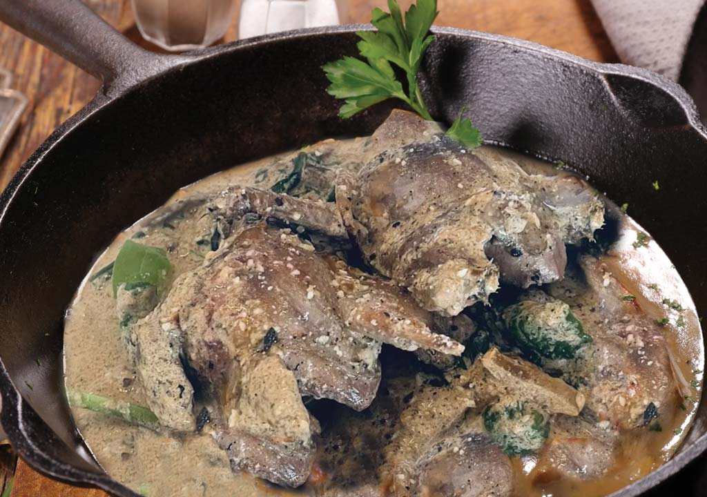 Dove in Creamy Mushroom Sauce