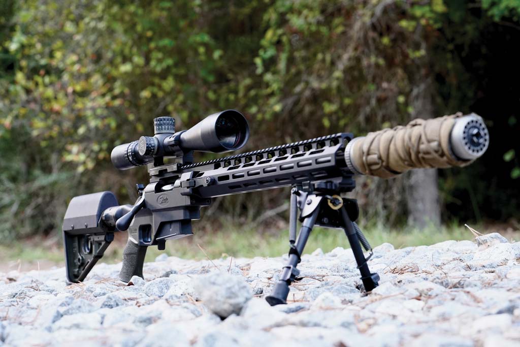 The LaRue Siete with the 17” 308 Win barrel installed along with the LaRue TranQuilo suppressor.