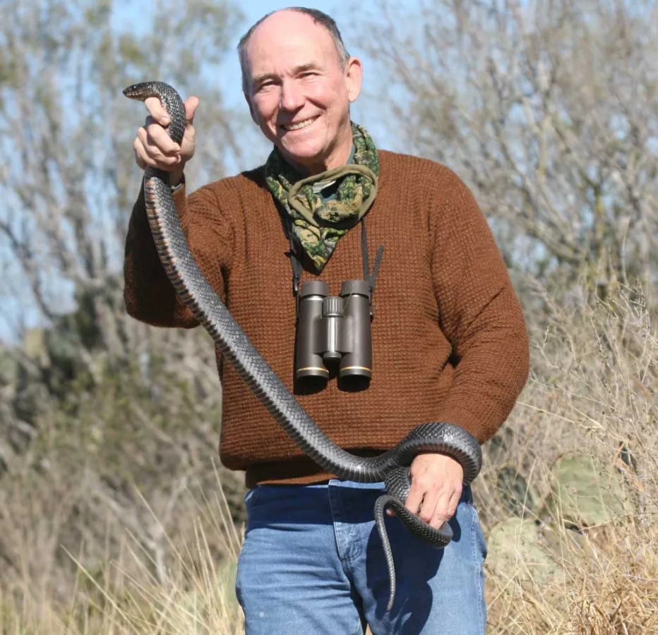 Doggett with a catch-and-release indigo on a Webb County deer hunt.