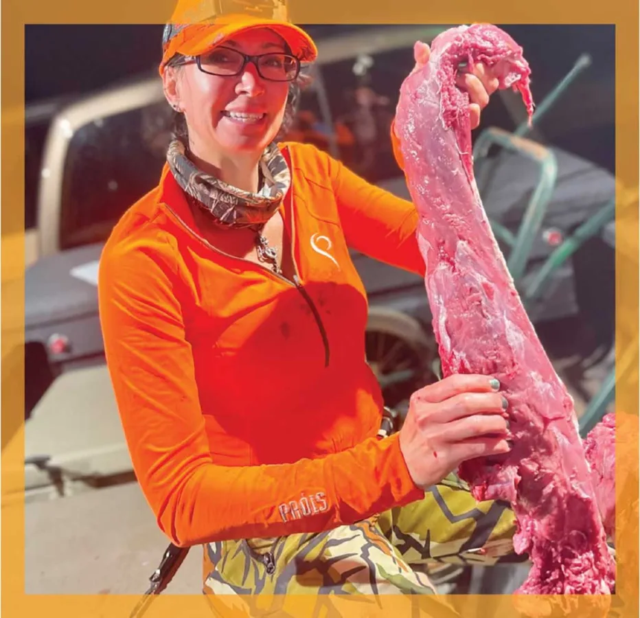 Michelle field dressed her kill, but had help from a pair of mountain bikers getting the meat back to base camp.