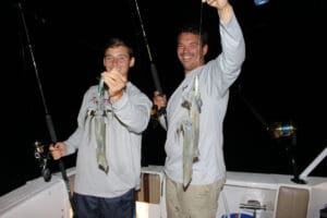 catching squid at night