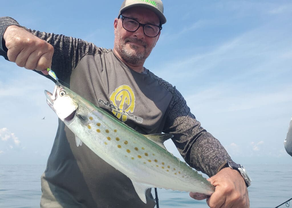 angler wth a spanish mackerel