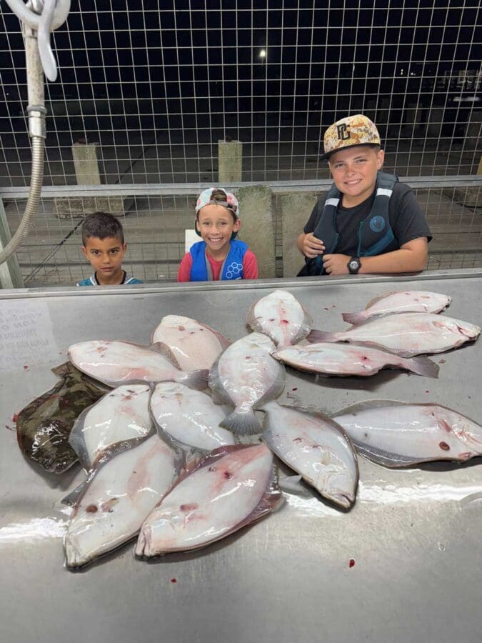 A typical night gigging haul on Matagorda.