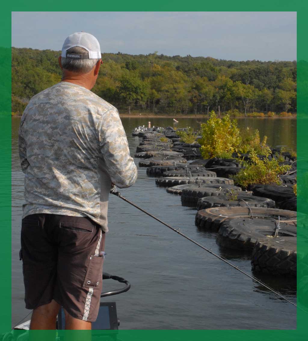 Rows of tires placed for protection against destructive wave action can also be powerful bass magnets.