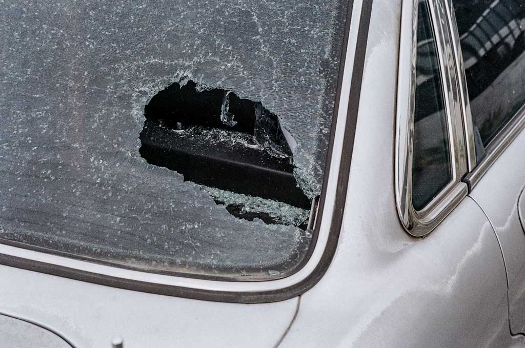 broken windshield