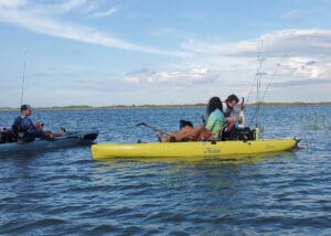 kayak anglers fishing for redfish