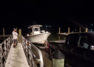 launching a boat at night